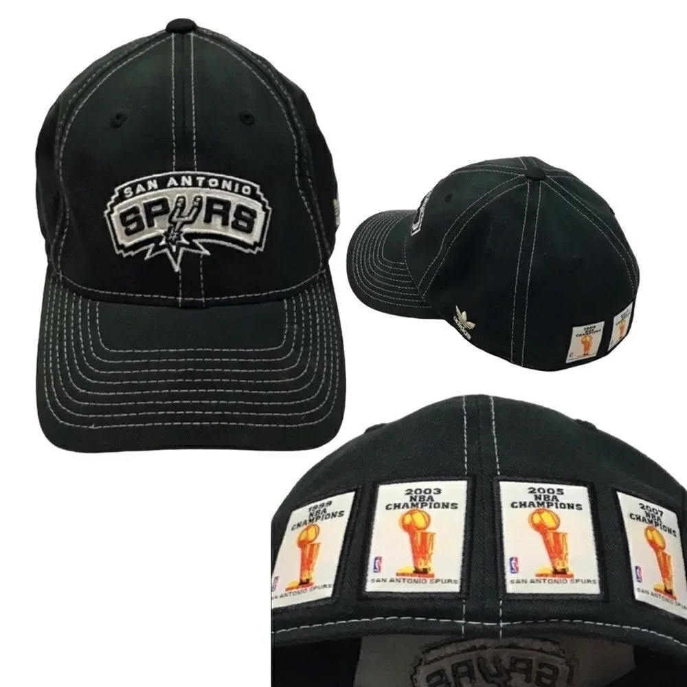Adidas San Antonio Spurs NBA Collector’s Hat w/ Commemorative Champions Patches